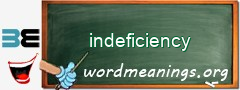 WordMeaning blackboard for indeficiency